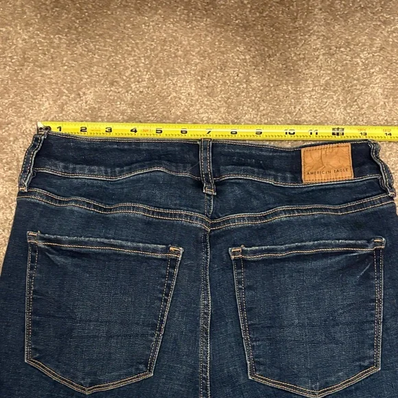 American Eagle Outfitters Dark Indigo High Rise Skinny Kick. Size 4. - Picture 5 of 6